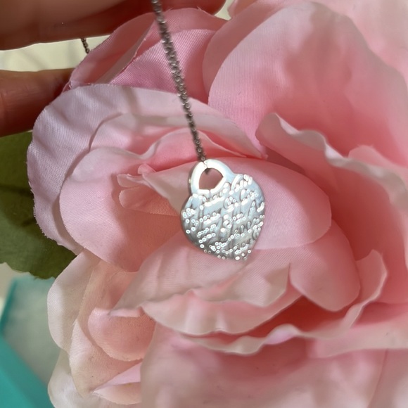 Tiffany script pendant and silver chain (16”) - Picture 3 of 10